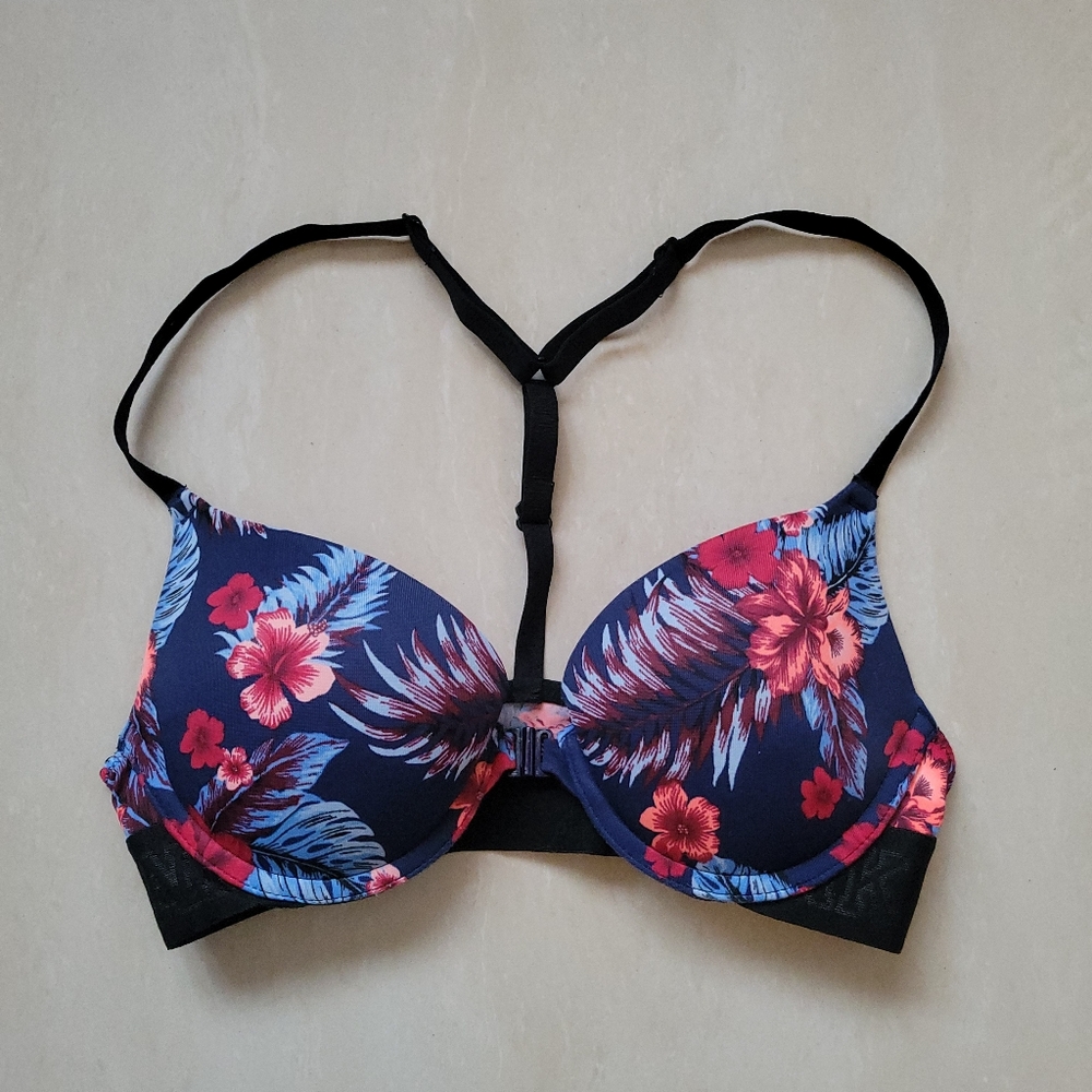 Floral Print Pink Bra